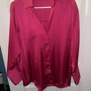 Zara satin bubblegum pink cuffes wrist button up